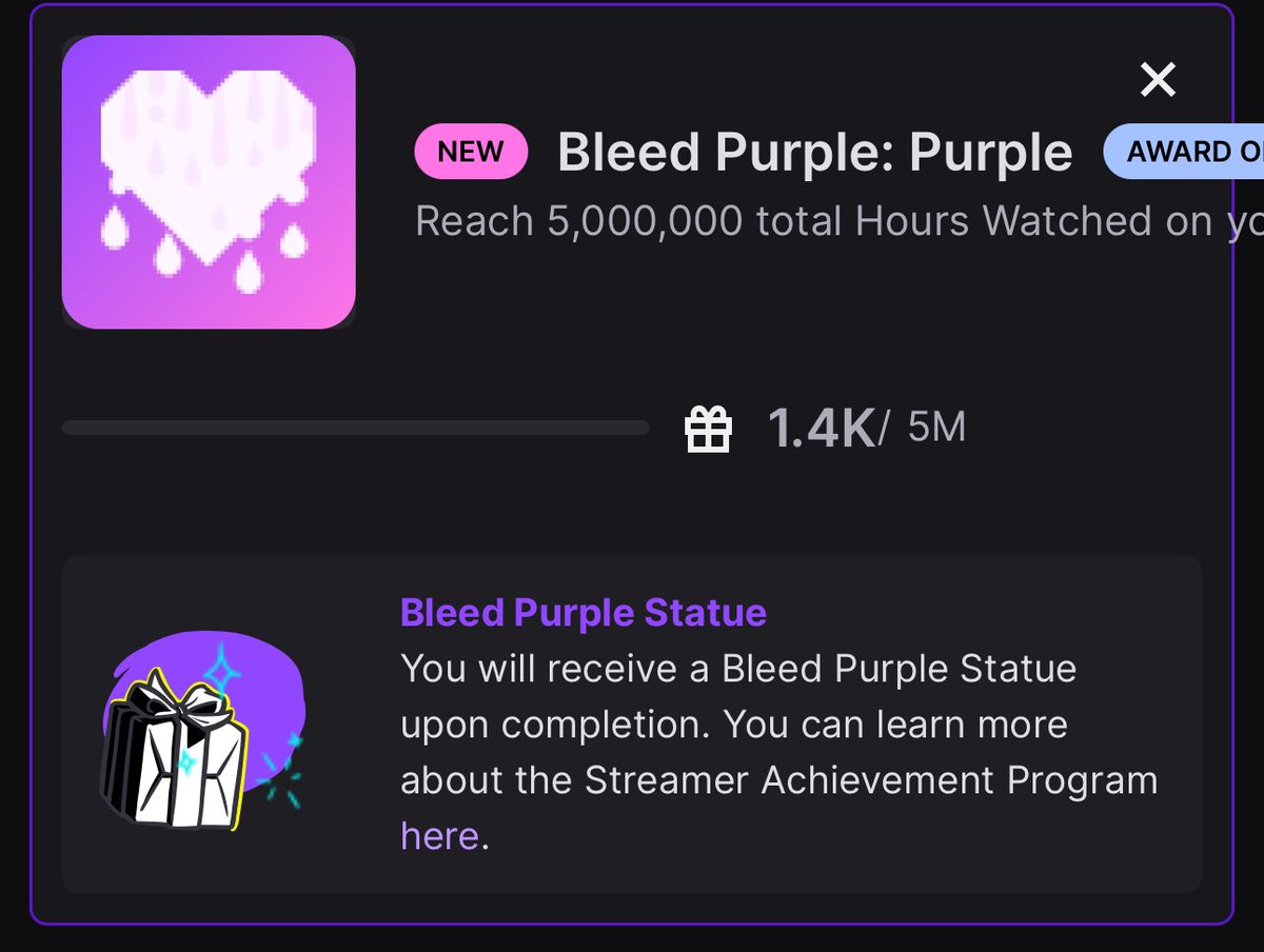 REDREVENANT23's tweet photo. Man i’m so close to getting that bleeds purple 💜 statue from @Twitch and it’s all thinks to you guys and my community, if it wasn’t for all of you i wouldn’t be where i am streaming wise! So for all if that i have to say thank you! https://t.co/3uwbn2Y8Ln