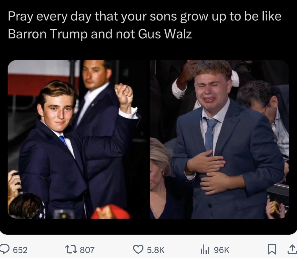 Republicans are making fun of Tim Walz's neurodivergent son for being overcome with love while watching his dad speak on stage. When you support a leader who habitually mocks the vulnerable, you're not just endorsing his politics, you're aligning with his character