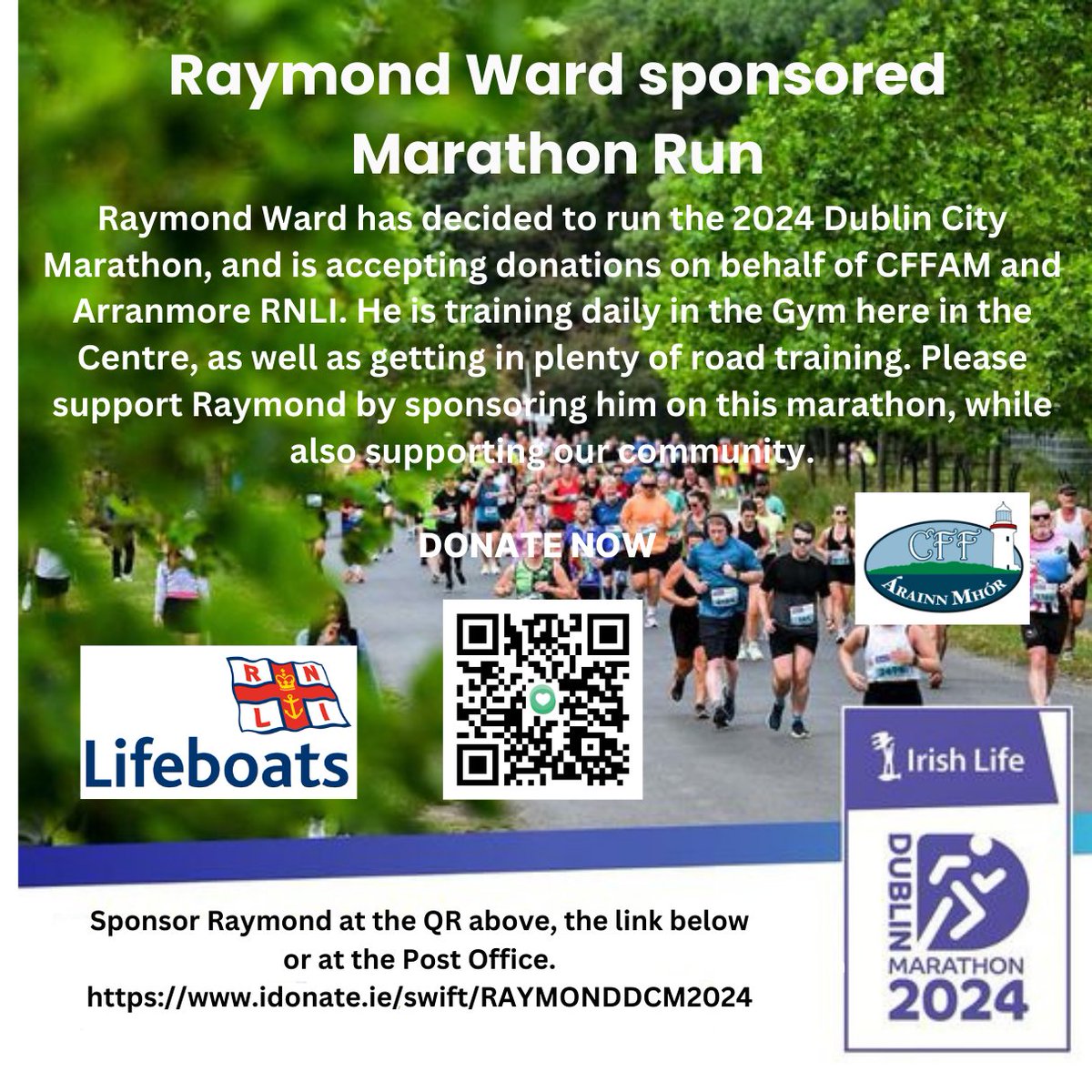 Please support Raymond, and the local charities he has chose to support if you can.

Raymond Ward Marathon Run - donation link
idonate.ie/swift/RAYMONDD…