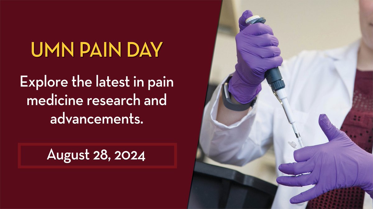 The University of Minnesota Pain Day is almost here! RSVP to hear from distinguished speakers, explore posters, and network with colleagues in pain medicine.
➡️ z.umn.edu/FPD24