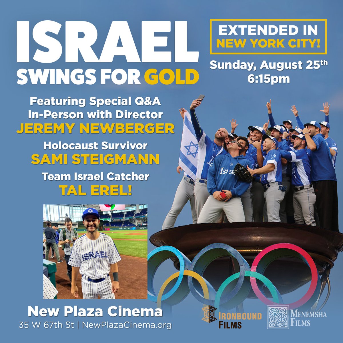 HeadingHomeDoc's tweet image. This Sunday at 6:15pm @NewPlazaCinema.

Q&amp;amp;A with @talerel7 and @jeremynewberger 
@MenemshaFilms @IBFilms @ILBaseAcademy