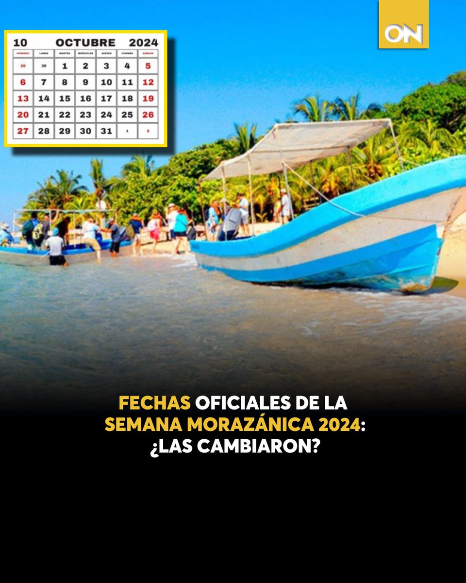 canal11hn's tweet photo. ATENCIÓN‼️📢: Autoridades oficializan las fechas de la Semana Morazánica 2024🇭🇳☀️. Ingresa a la nota y descubre los días aquí.👉🏼 https://t.co/IJjsF61gdl
#SemanaMorazánica2024 #SM24 #Honduras #Feriado https://t.co/QTHcwKH3fZ