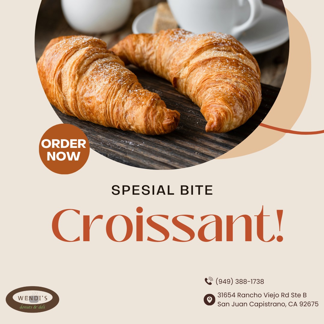 wendis_donuts's tweet photo. Craving a flaky, buttery delight? Our freshly baked croissants are here to satisfy your sweet tooth. 🥐
✨ Indulge in our special bite and experience the perfect balance of crisp and chewy.
Order now and taste the difference!
.
.
#croissants #breakfastgoals #pastrylove #wendis https://t.co/YWG29updlU