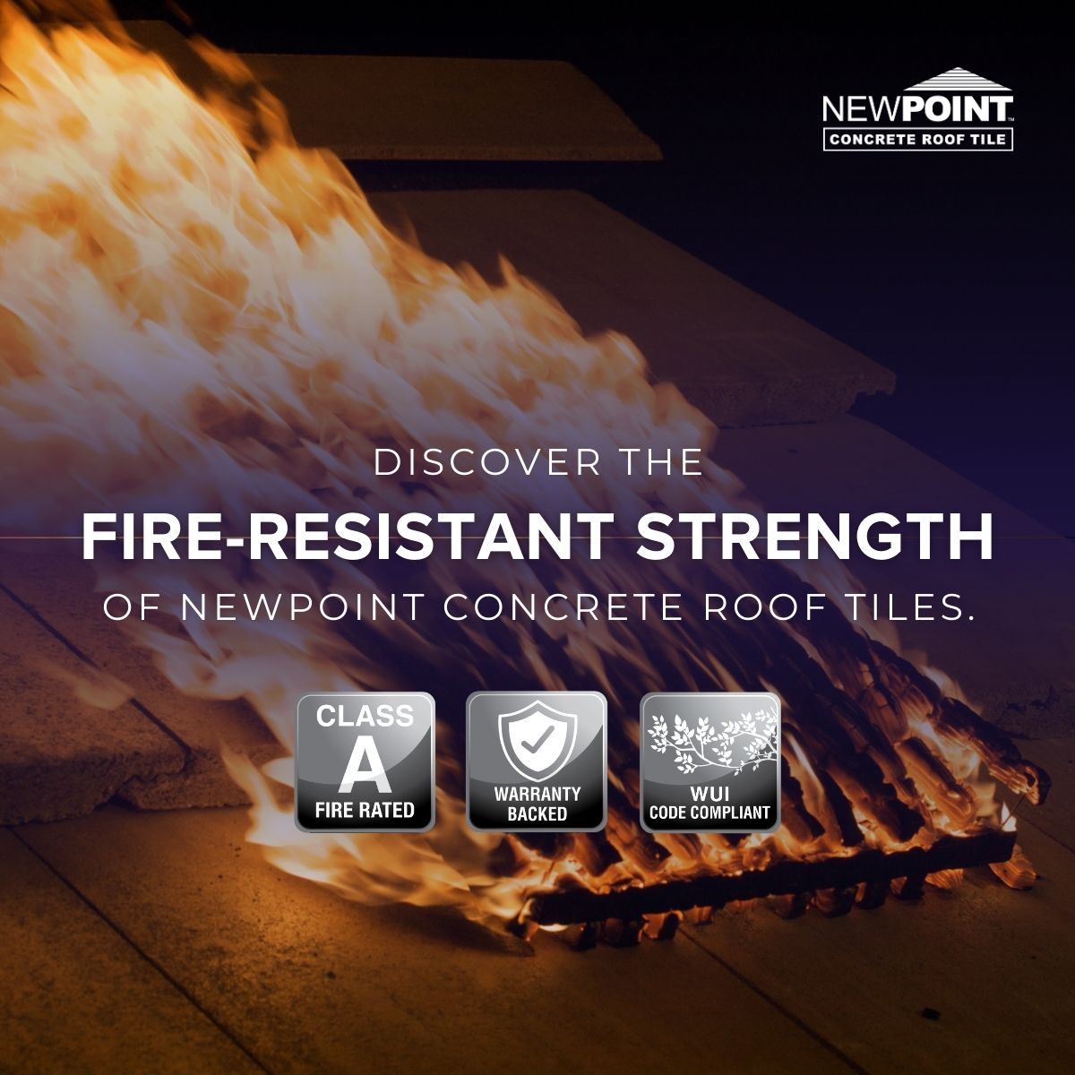 Ensure peace of mind with our top-quality innovative roofing products for your clients. 🔥 #NewpointConcrete #ClassA #RoofTiles #FireZones

Learn more: bit.ly/3yxGwx1