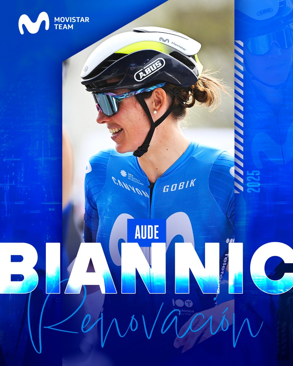 Movistar Team (@movistar_team) on Twitter photo ⚪️⚫️✍️ En el finde del <a href="/GrandPrixPlouay/">Grand Prix de Plouay</a>, confirmamos que <a href="/audebiannic/">Biannic Aude</a> va a seguir otro año más (2025) con la Ⓜ️, ¡y van ocho!
🤰🏻 La escuadra <a href="/Telefonica/">Telefónica</a> muestra su respaldo a la bretona, embarazada de 5 meses y que se reincorporará tras su maternidad
📙 movistarteam.com/biannic-2025 ⚪️⚫️✍️ En el finde del <a href="/GrandPrixPlouay/">Grand Prix de Plouay</a>, confirmamos que <a href="/audebiannic/">Biannic Aude</a> va a seguir otro año más (2025) con la Ⓜ️, ¡y van ocho!
🤰🏻 La escuadra <a href="/Telefonica/">Telefónica</a> muestra su respaldo a la bretona, embarazada de 5 meses y que se reincorporará tras su maternidad
📙 movistarteam.com/biannic-2025