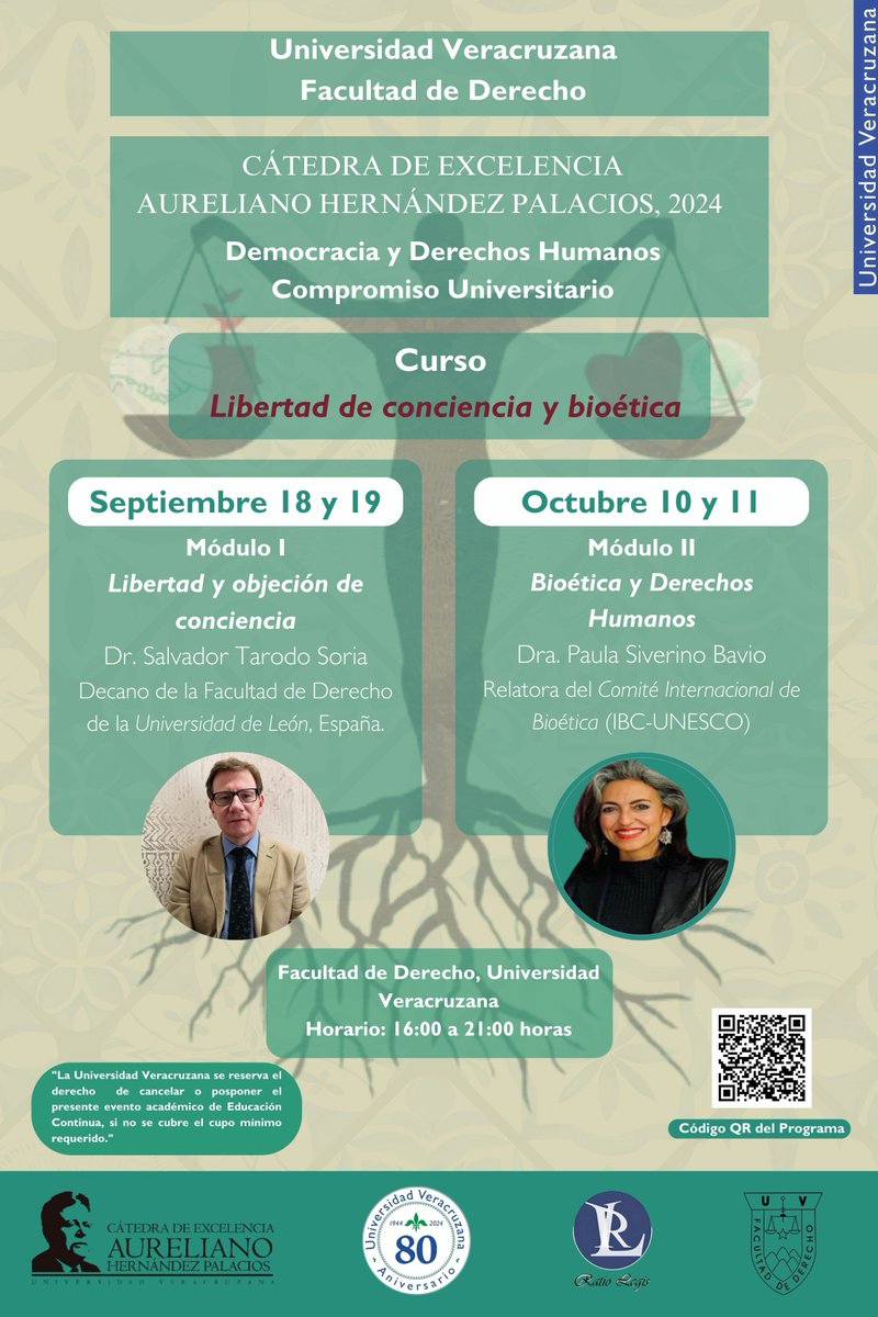UVeracruzanaMx's tweet photo. La #CátedraDeExcelenciaUV Aureliano Hernández Palacios tiene preparadas conferencias magistrales y cursos en torno a la democracia, los derechos humanos y el compromiso universitario y la bioética.

📝Consulta las actividades aquí, y reserva en tu agenda. https://t.co/EzDOn23nVn