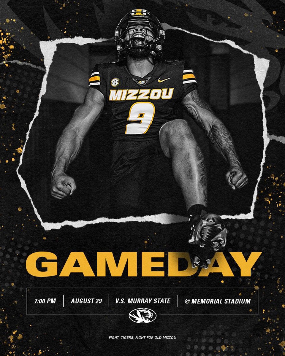 The season kicks off soon.
We’re ready to make a statement. Catch us at Faurot Field. 🏈💪 #MIZ #STP #ETTB
<a href="/mizzouathletics/">Mizzou Athletics</a> 
<a href="/mizzoufootball/">Mizzou Football</a>

📅:Thursday, August 29
⏰: 7:00 PM
🏟️: Memorial Stadium