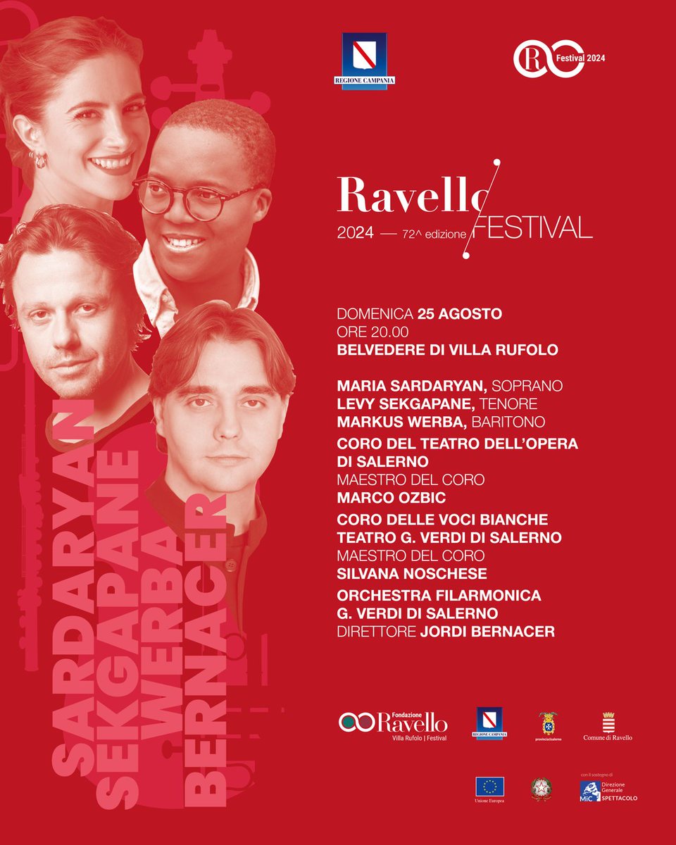 #prossimoconcerto
25 agosto, ore 20 | Belvedere di Villa Rufolo
Ultimo atto del Ravello Festival 2024 con un capolavoro senza tempo: i Carmina Burana di Carl Orff

Qui tutte le info e il link diretto alla biglietteria: fb.me/e/2gNSTbbiC

#ravellofestival72 | tel 089 858422