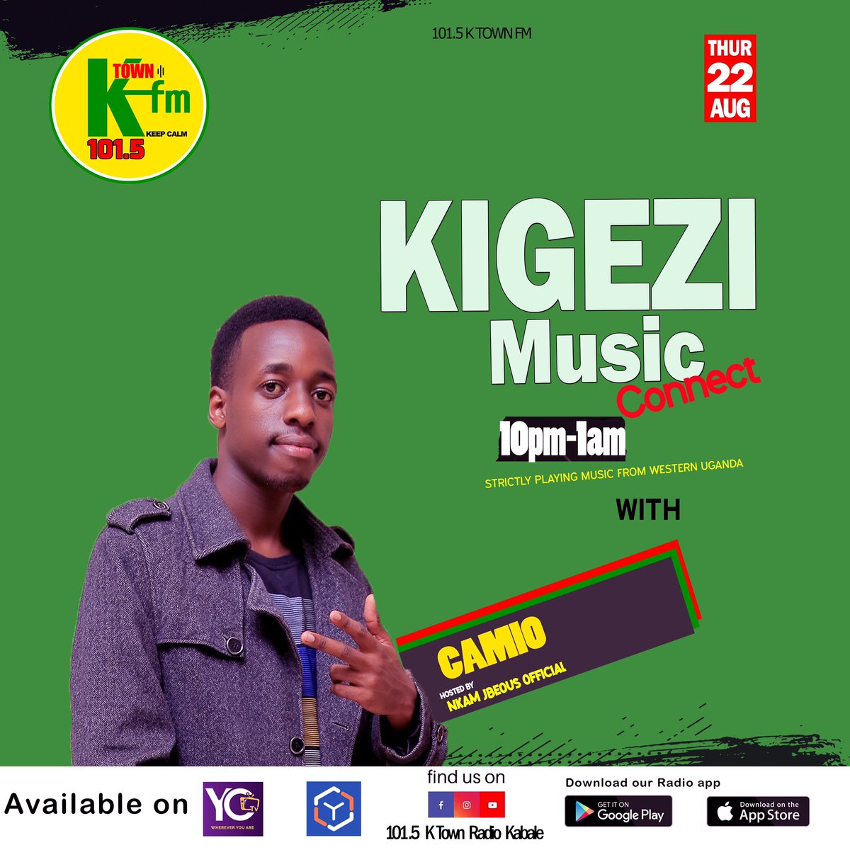 Nkamjbeous's tweet photo. Rapper CAMIO is also here for KIGEZI MUSIC CONNECT on your number one 101.5 K Town Radio Kabale

#keepcalm https://t.co/0K5b03GZ5Z