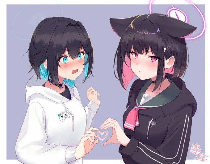 やたび先生から私とカズサのイラストを頂きました!滅茶苦茶嬉しい～～!ありがとうございます!! 