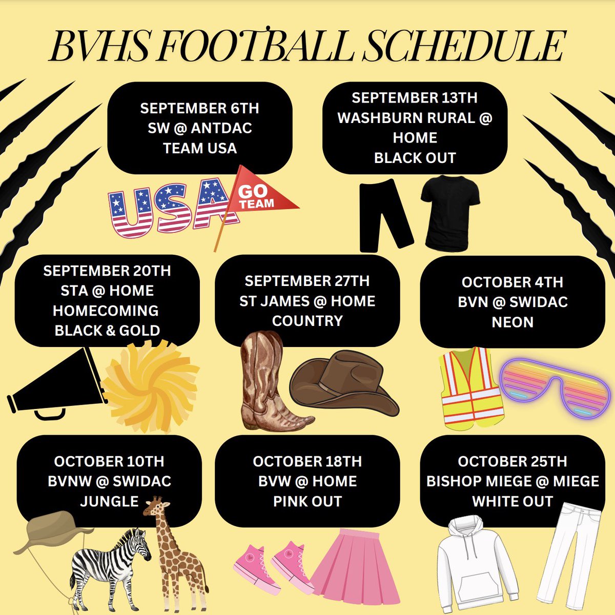here are this years football themes!! 🐅