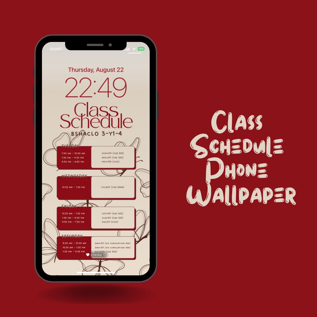 nshrkmails's tweet photo. 🪷 wts lfb ph ࿐ 

. . .  class schedule phone wallpaper .ᐟ

𓂃 ₱79
𓂃 can customize to your desired color

# acad commissioner comms canva https://t.co/6edm98gXzH