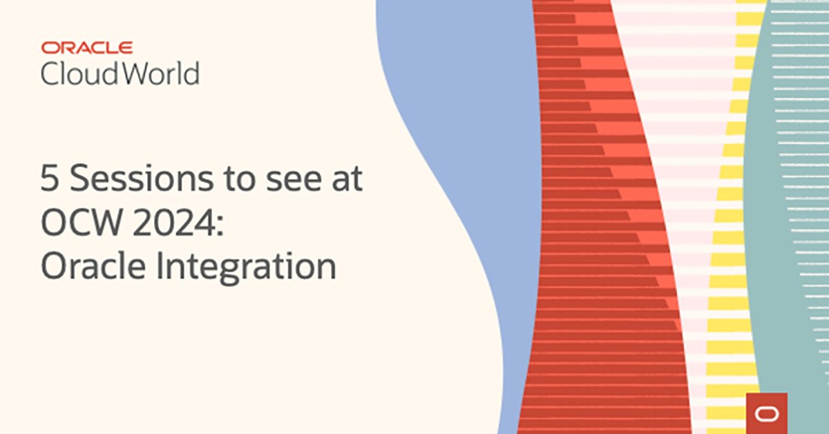 Want to discover the latest in <a href="/Oracle/">Oracle</a> Integration at Oracle #CloudWorld? Then be sure to add these 5 sessions and hands-on labs to your agenda before heading to Vegas! social.ora.cl/6012l4Kqj