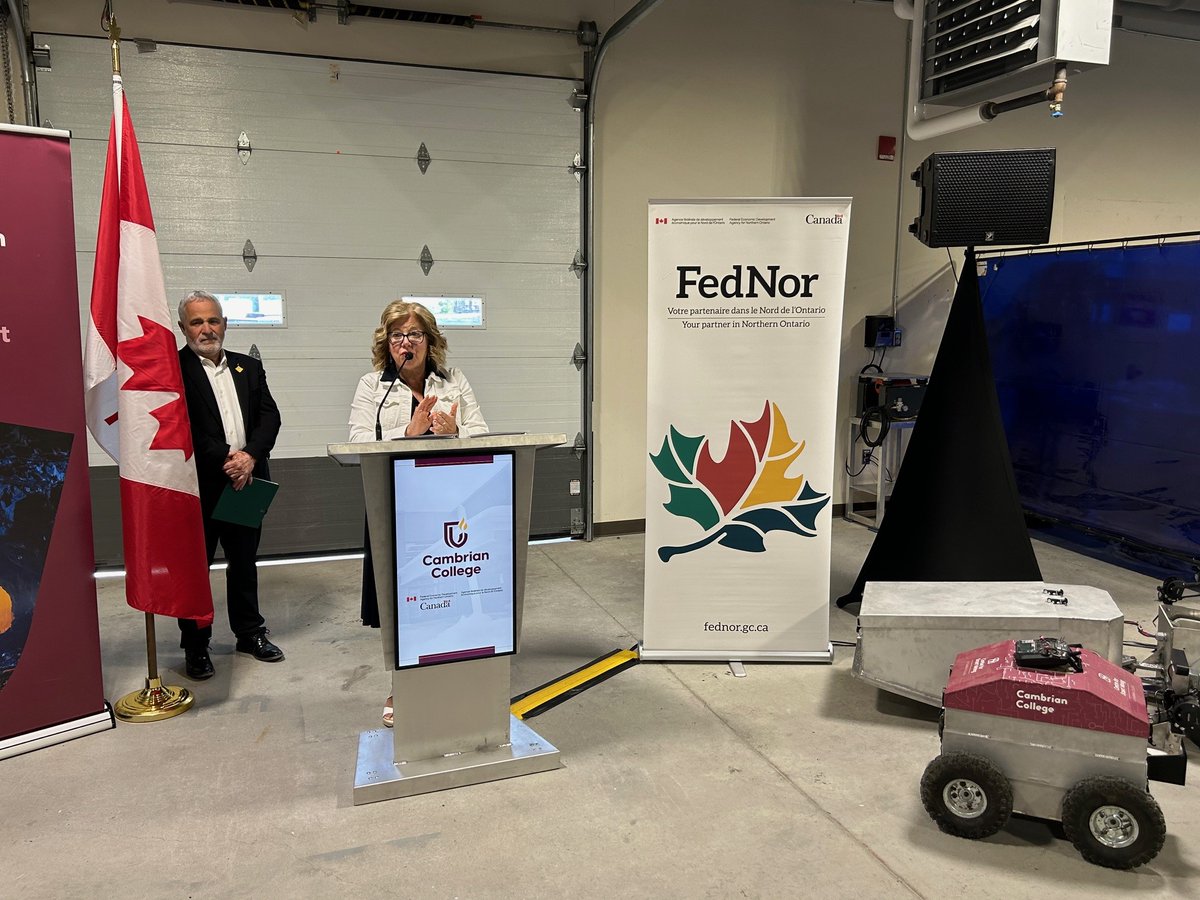 FedNor's tweet photo. #FedNor investit 377 832 $ pour aider le @cambriancollege à stimuler la recherche et développement, à soutenir les entreprises locales et à créer de nouveaux emplois dans le Grand Sudbury : https://t.co/zCgR4yBkuF #NordON https://t.co/K8Ylg5eAGc