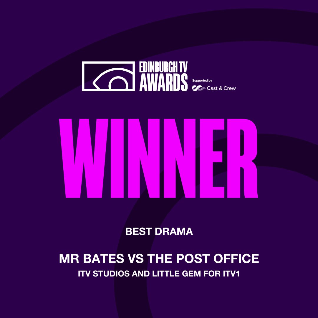 Mr Bates vs The Post Office wins Best Drama at the #EdTVAwards! 👏