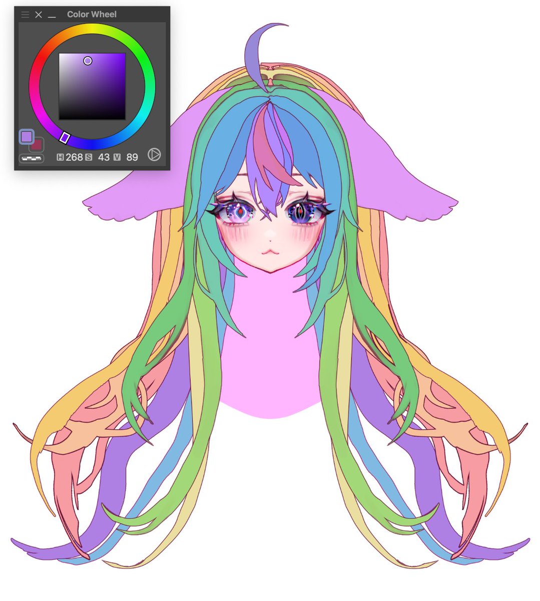 angeloushart's tweet photo. hair layers separation wip #live2d #live2dwip https://t.co/TschS1EMD9