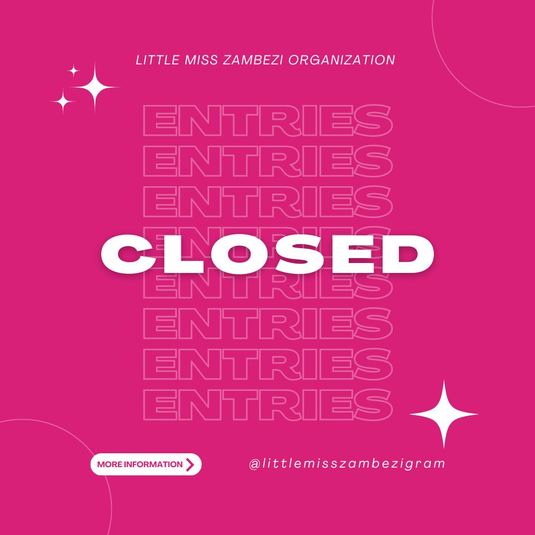 LM_Zambezi's tweet photo. Entries for #LMZ2024 are officially closed.

Thank you to all the girls who took the bold step to embrace their future.
We are looking forward to the new journey ahead💕

#LMZ2024 #crownofopportunities #littlemisszambezi #missteenzambezi https://t.co/frf7wnRFBs