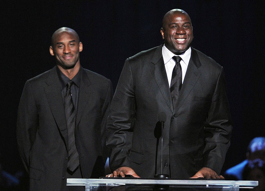 TheDunkCentral's tweet photo. Magic Johnson, when responding to a question, agreed that Kobe Bryant would have been in the GOAT discussion if he were alive:

“Yeah, because we know Kobe belongs in that conversation even today. Kareem, Kobe and they all wore the purple and gold. So I think about what Kobe meant to the game of basketball worldwide, and to me offensively he’s the second-best dude in terms of at that shooting guard, small forward positions behind Michael Jordan. When you think about scoring-wise nobody could stop Kobe just like nobody could stop Michael Jordan.” 

(Via https://t.co/wuPmTLeT2G)