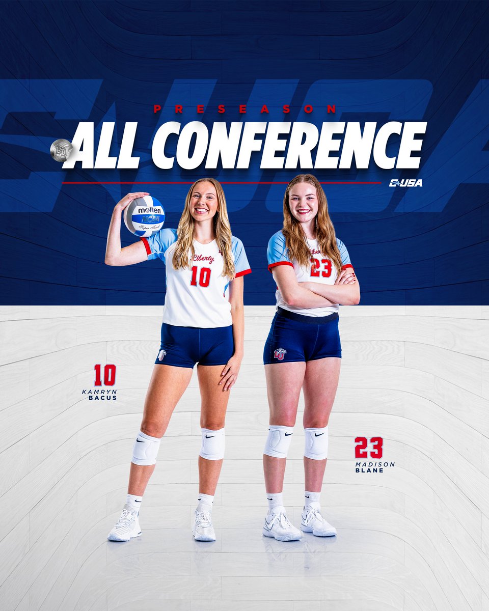 LibertyWVB's tweet image. Kamryn Bacus and Madison Blane were both named to the @ConferenceUSA Preseason All-Conference Team!