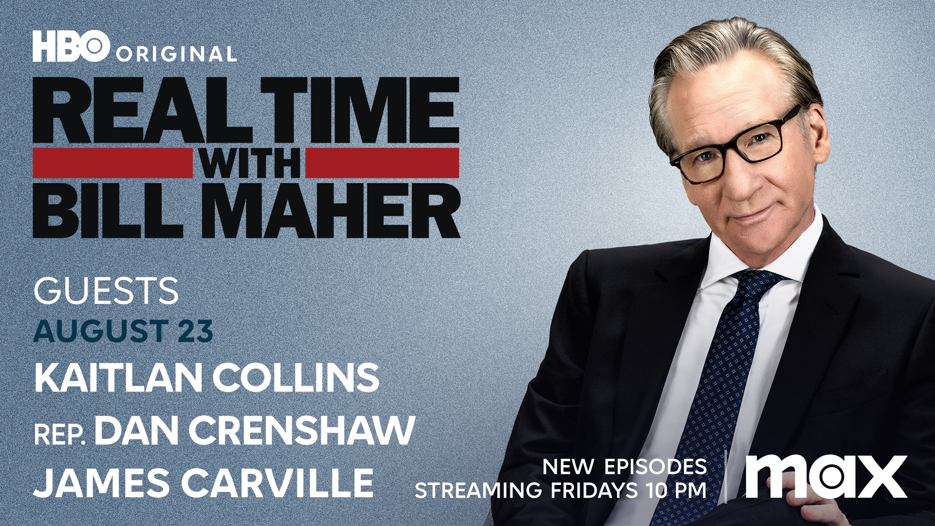 Real Time with Bill Maher on X FRIDAY BillMaher is back with a new episode of Real Time feat. KaitlanCollins JamesCarville and DanCrenshawTX Reply with a question for Bill his guests