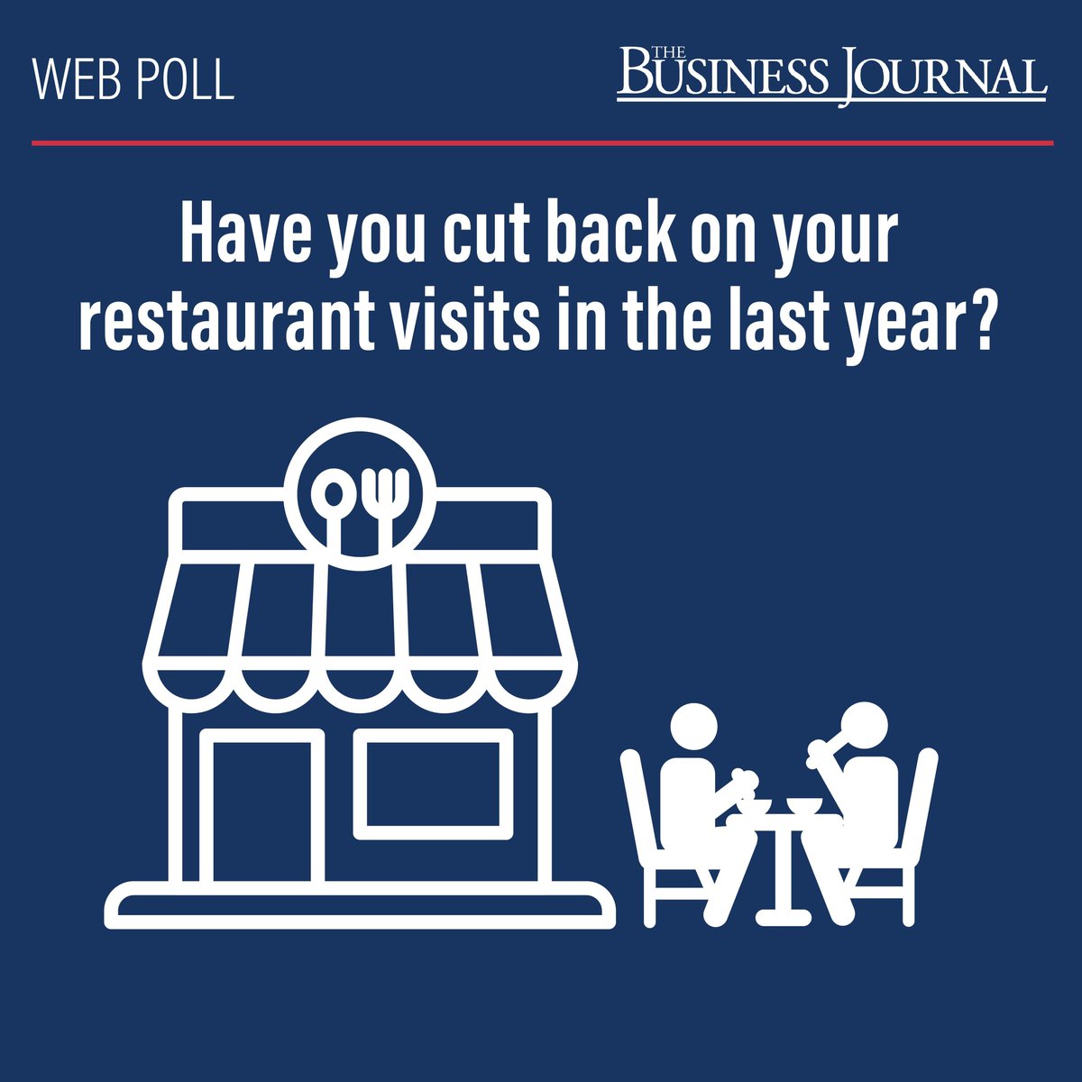 TBJFresno's tweet image. HAPPY THURSDAY! Web Poll Time! Have you cut back on your restaurant visits in the last year?  Let us know clicking the link in our bio to vote. Results of this web poll will be in our August 28th edition of The Business Journal. 📰 

#webpoll #poll #thursday  #vote #august #tbj