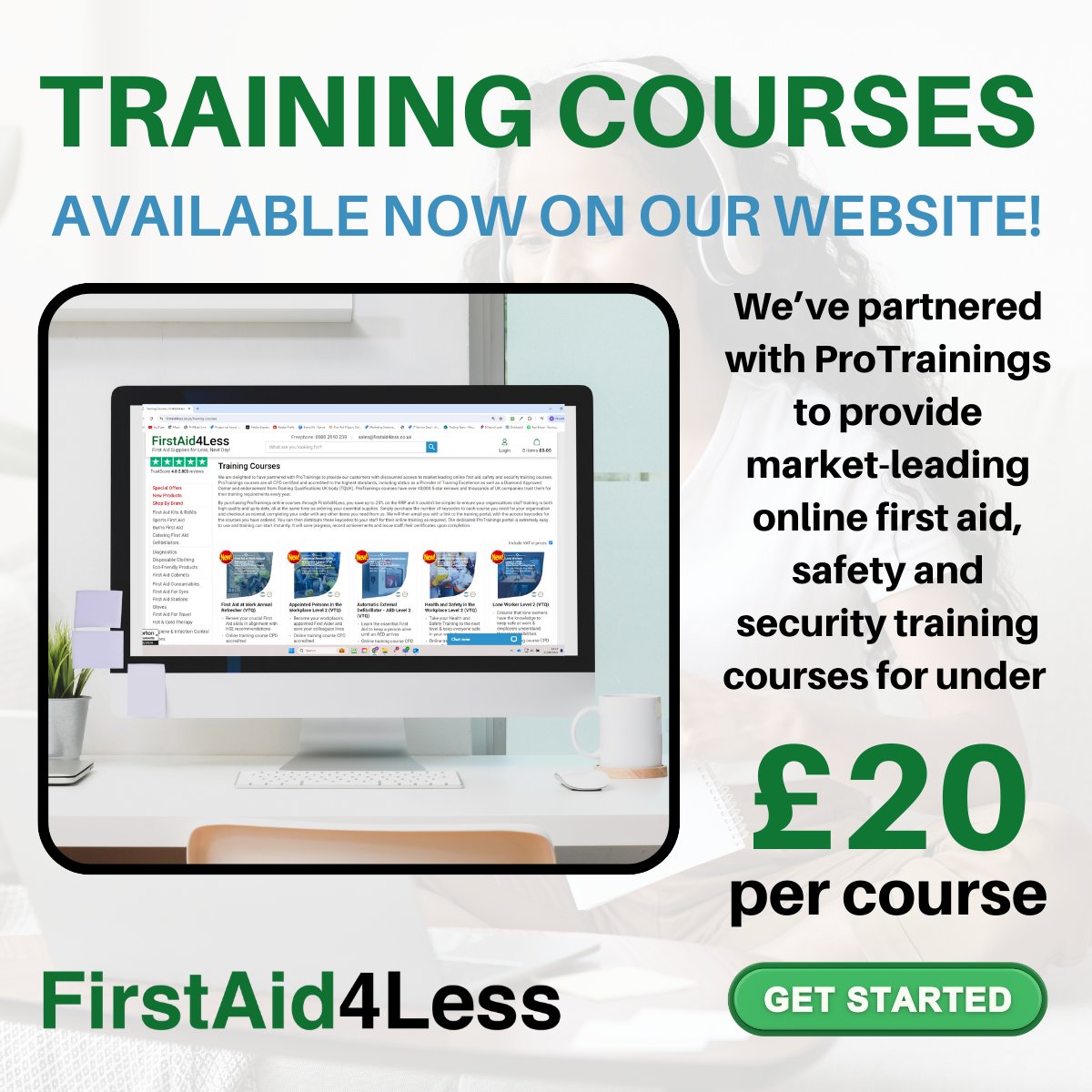 FirstAid4LessUK's tweet image. We're delighted to have partnered with ProTraining, providing our customers with market-leading online first aid, safety &amp;amp; security courses. 🙌 

All for less than £20 per course! 💸

For more information, visit our website! 🛒
firstaid4less.co.uk/Training-Cours…

#FirstAid4Less #ProTraining