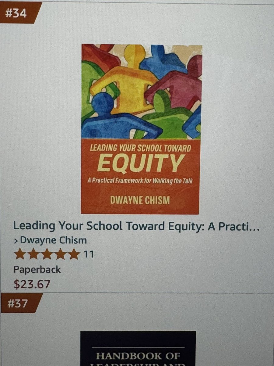 My <a href="/ASCD/">ASCD</a>  book Leading Your School Toward Equity just reached #34 in Best Sellers in Education Administration on Amazon.  I appreciate all the support!  #Blessed 
amazon.com/Leading-Your-S…