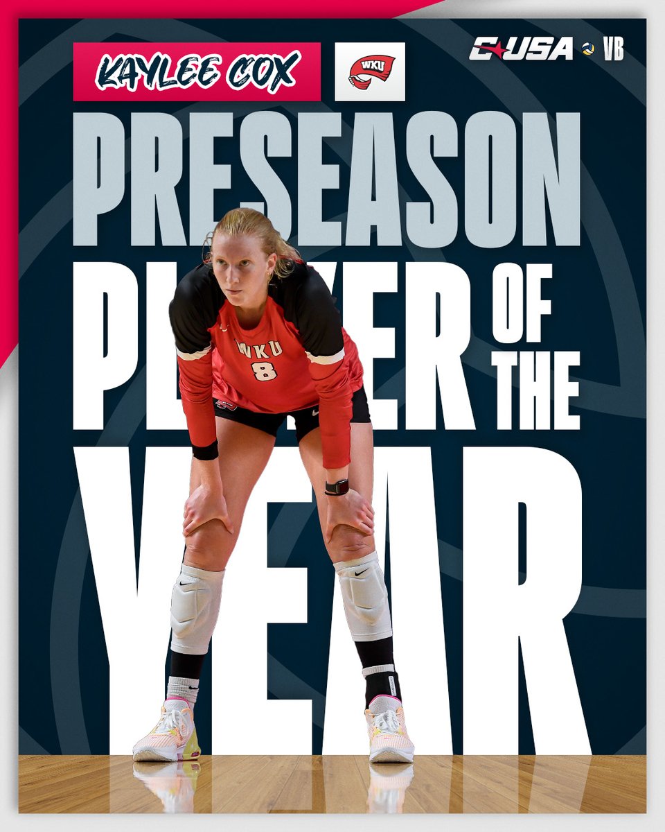 Conference USA (@conferenceusa) on Twitter photo 2024 CUSA Volleyball Preseason Player of the Year 🏐
Kaylee Cox (<a href="/kayleecox88/">Kaylee Cox</a>), <a href="/WKUVolleyball/">WKU Volleyball</a>
#NoLimitsOnUs | bit.ly/4cDdcDa 2024 CUSA Volleyball Preseason Player of the Year 🏐
Kaylee Cox (<a href="/kayleecox88/">Kaylee Cox</a>), <a href="/WKUVolleyball/">WKU Volleyball</a>
#NoLimitsOnUs | bit.ly/4cDdcDa