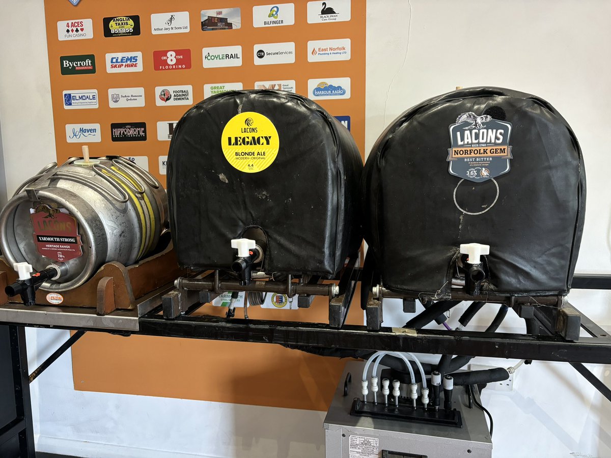 All set up <a href="/The_Bloaters/">Great Yarmouth Town FC</a> for the weekend. Come and enjoy a <a href="/LaconsBrewery/">Lacons Brewery</a> ale while watching some quality football