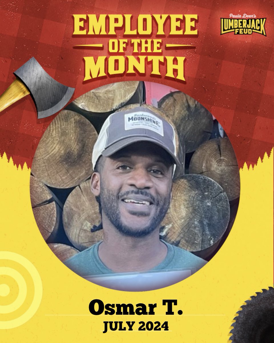 LumberjackFeud's tweet photo. Congratulations to Lumberjack Feud’s July 2024 Employee of the Month, Osmar! 🪓
#EmployeeOfTheMonth #lumberjackfeud #comedy #mypigeonforge #smokymountains #pauladeen #insta #instapic #instawow #fun https://t.co/eXceOf10k6