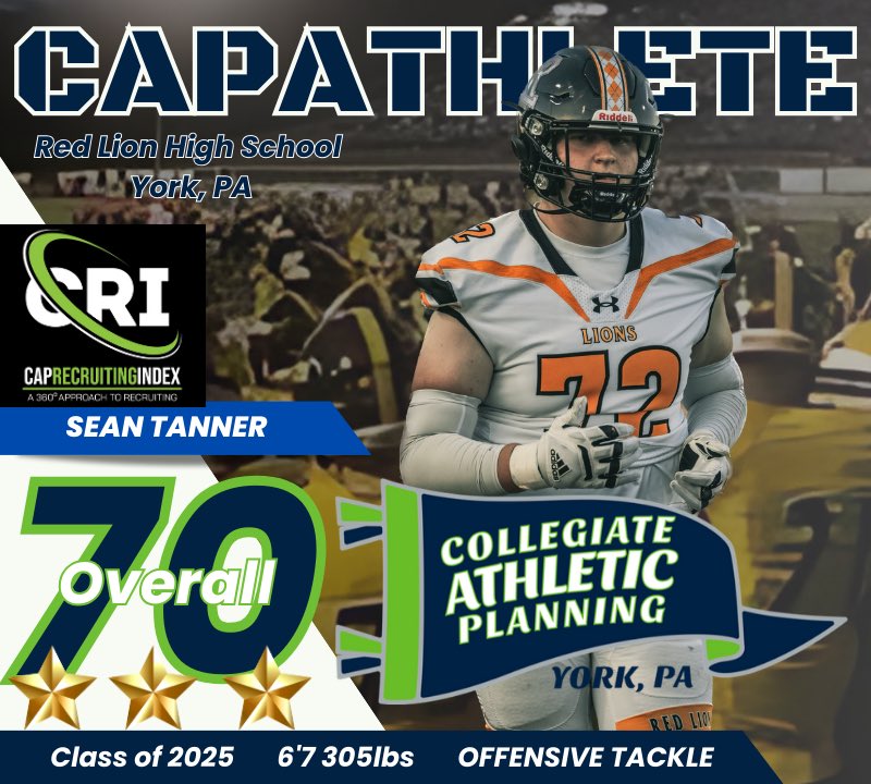 Introducing our first CRI rating! 

<a href="/Sean_T72/">Sean Tanner</a> with a 3 ⭐️ rating! 

Coaches keep an eye out for more CRI ratings for our CAP athletes coming out later today and in the near future! If you want their reports as well, just send me a DM! #OneGoal 

<a href="/AFL_YorkPA/">AFL York PA</a> 
<a href="/RussellStoner24/">Russell Stoner</a>