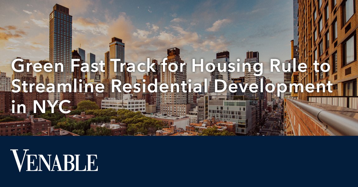 VenableLLP's tweet image. NYC’s new Green Track for Housing Rule exempts some small and medium-sized residential developments from undergoing City Environmental Quality Review (CEQR) procedures. 

Read more here: bit.ly/3Met3gG

#Housing #ResidentialDevelopment
