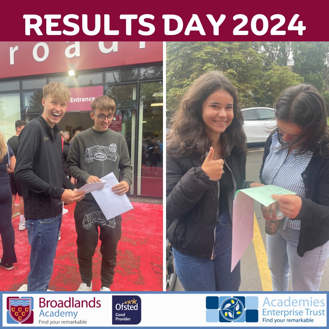 LiftBroadlands's tweet photo. GCSE Results Day 2024 🥳

#broadlands_community #oneaet 
#gcseresults2024 #gcseresultsday https://t.co/e4xeCwM9R8