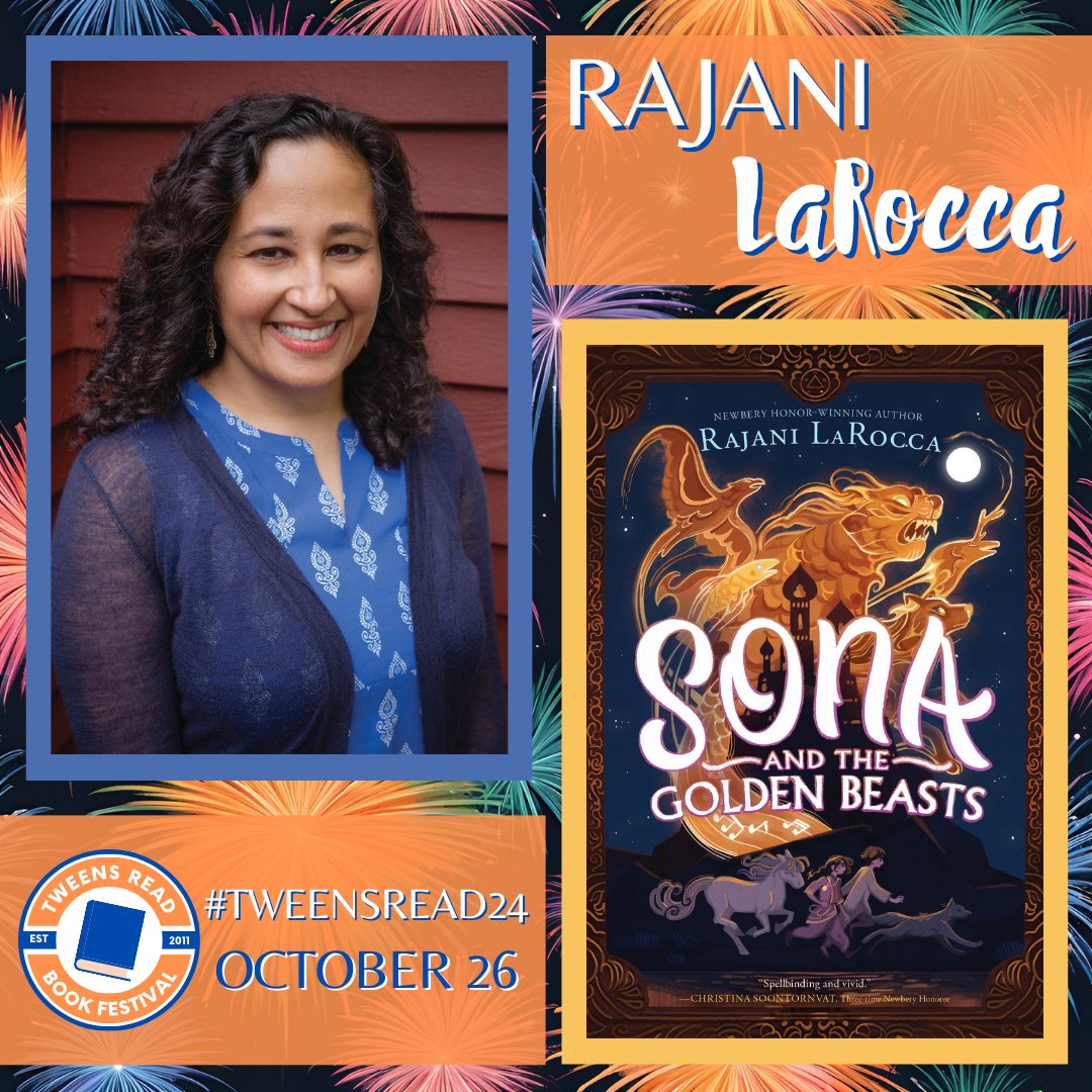 Tweens Read is nothing new for our next amazing author! Rajani LaRocca joined us in 2019 and we are thrilled that she will be back to share her latest novel "Sonia and the Golden Beasts" with us! #TweensRead2024 @RajaniLaRocca <a href="/HarperChildrens/">HarperKids</a>