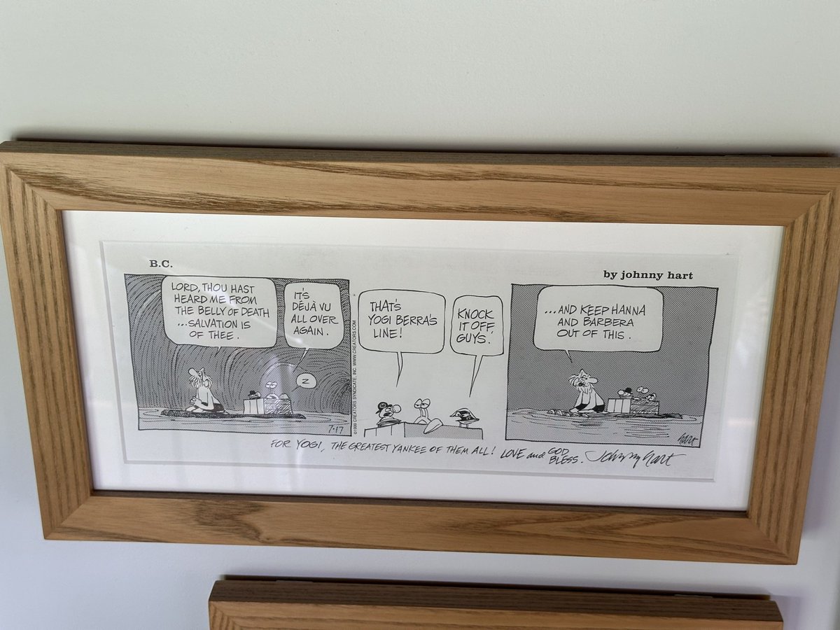 JohnCerilli's tweet image. This week’s artifacts from the @YogiBerraMuseum are 2 classic comic strips featuring #YogiBerra references. You may already know that Yogi was an avid comic book reader, so I’m sure he loved being in the “funnies.” Here are  #BeetleBailey by #MortWalker &amp;amp; #BC by #JohnnyHart. ⚾️8️⃣
