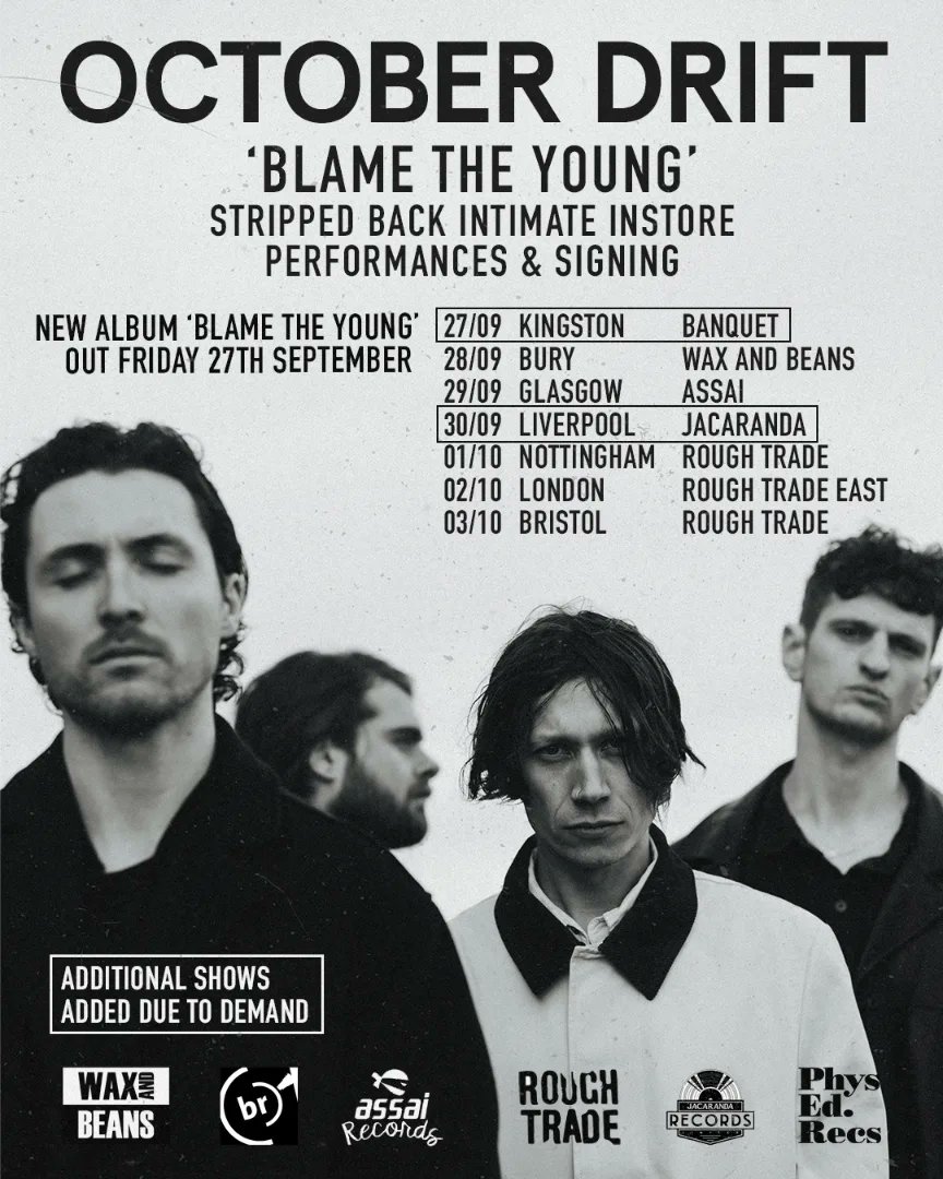October Drift (@octoberdrift) on Twitter photo NEW INSTORES ADDED!
Due to demand we've added two more stripped back in-store shows to our run in September! <a href="/BanquetRecords/">Banquet Records</a> Kingston and <a href="/jacrecordstore/">Jacaranda Record Store</a> in Liverpool. Grab tickets before they disappear from the link below 🤘
Tickets - linktr.ee/odinstores NEW INSTORES ADDED!
Due to demand we've added two more stripped back in-store shows to our run in September! <a href="/BanquetRecords/">Banquet Records</a> Kingston and <a href="/jacrecordstore/">Jacaranda Record Store</a> in Liverpool. Grab tickets before they disappear from the link below 🤘
Tickets - linktr.ee/odinstores