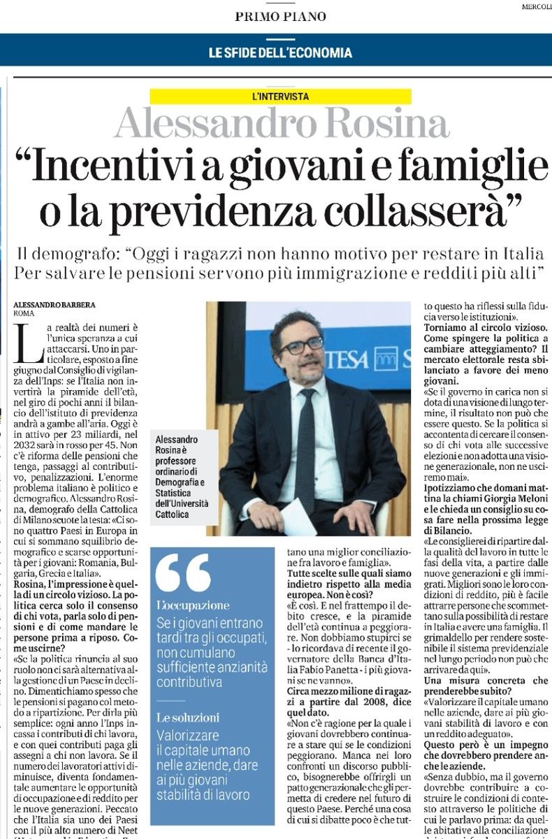 Avviso ai naviganti!
La nave Italia sta andando verso acque molto turbolente.
Riusciremo a cambiare rotta in tempo?
Serve una politica che non giri le vele dove soffia il vento ma abbia ben chiaro dove andare.
Su #LaStampa
#demografia #pensioni #lavoro #immigrazione