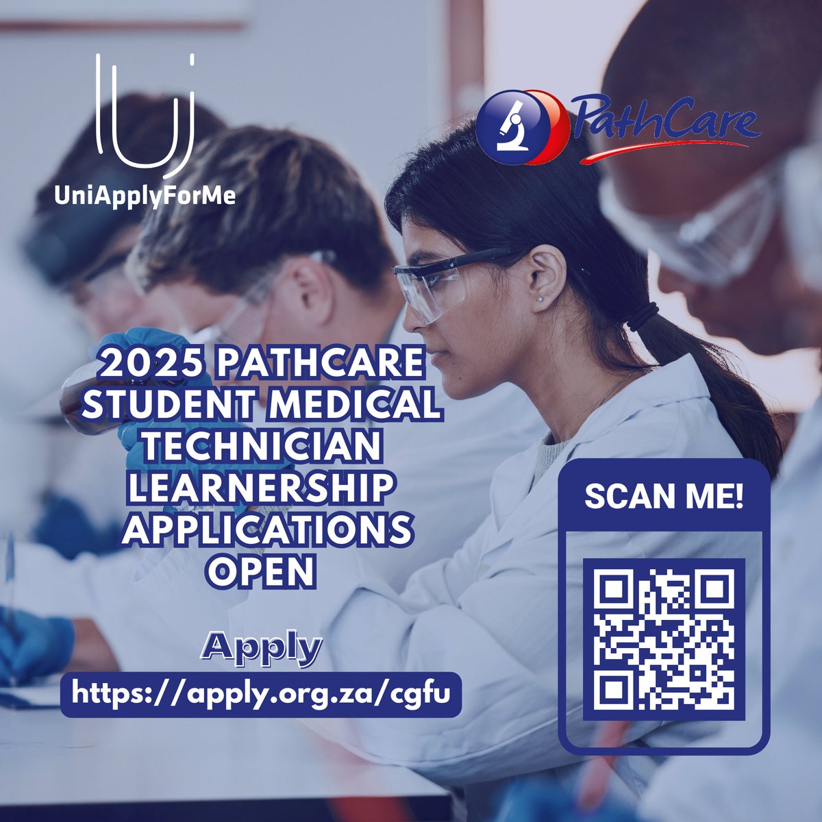 UniApplyForMe's tweet photo. The 2025 PathCare Student Medical Technician Learnership applications are open.
Apply now at https://t.co/tMbAbNo9cf
#UniApplyForMe #Learnership #PathCare https://t.co/uswGIaXyZe