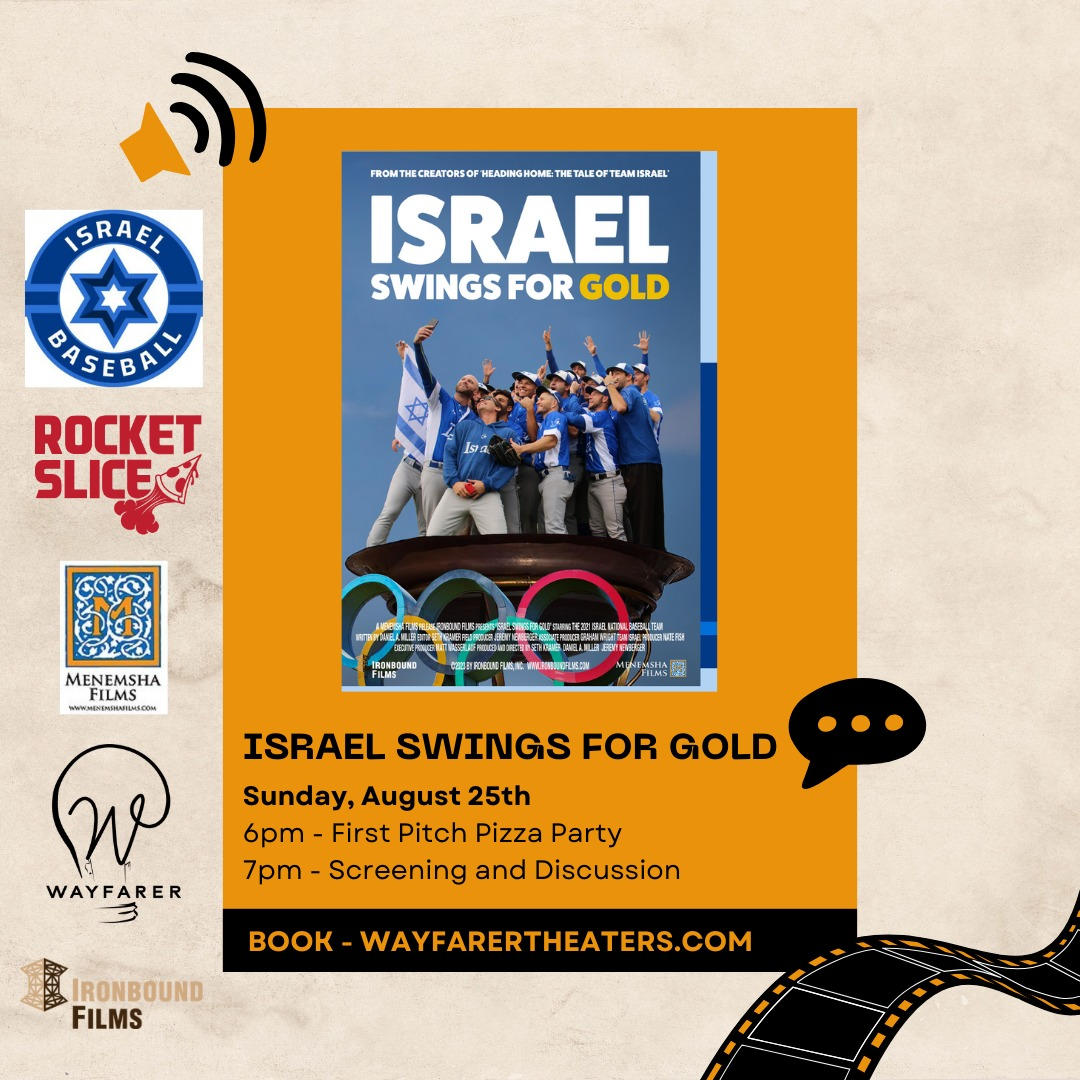 HeadingHomeDoc's tweet image. Near Chicago? See ISRAEL SWINGS FOR GOLD this Sunday, August 25th at 6pm at the @wayfarertheater at 6pm with Team Israel's @RyanLavarnway, Mitch Glasser, assistant GM Adam Gladstone, and trainer Barry Weinberg. What a line-up!!!!
wayfarertheaters.com/movie/israel-s… @ILBaseAcademy @ILBaseball