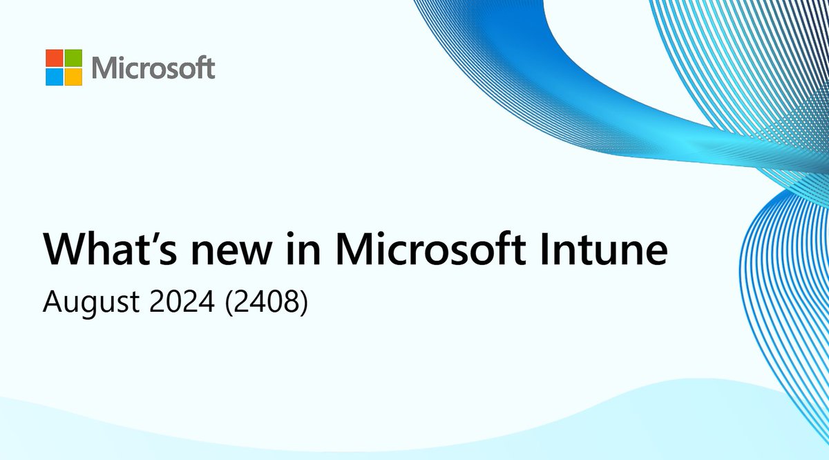 MSIntune's tweet image. What's new in Microsoft Intune for August 2024 (2408)? Visit aka.ms/IntuneWN2408 to learn more about:
📊 Performance/RAM insights for physical Windows devices
📱 Expanded support for Managed Home Screen
⚙️ Updates to support macOS 15 and iOS/iPadOS 18

#MSIntune #Windows