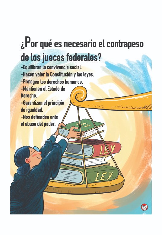 OAJ_Mex's tweet photo. ¿Por qué es necesario el contrapeso de los jueces federales?, cartón de @monerorictus 

Conoce el cuadernillo "El #PoderJudicial Ilustrado" en: https://t.co/BIezTQUtlH https://t.co/FdiRSwfKxH