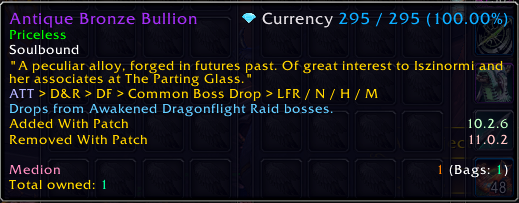 Dantares24's tweet photo. Just finished buying everything I could with bullion. All individual weapon colors + at least the normal raid version of every raid weapon. Officially ready for #WarWithin #Warcraft https://t.co/vNqrPzuffm