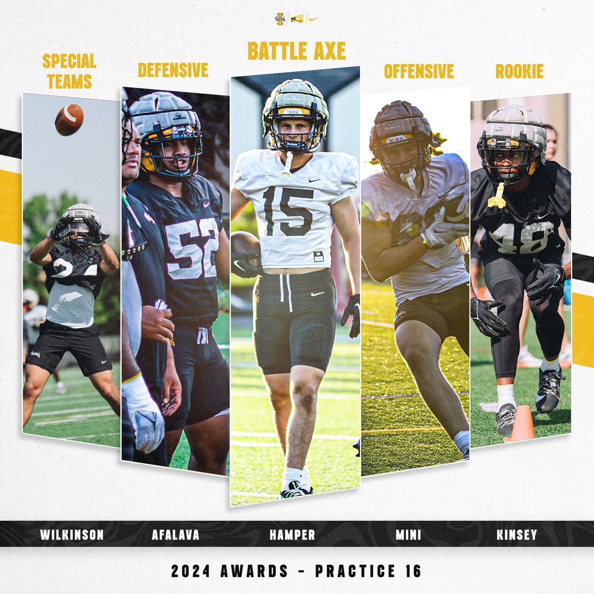 Idaho Football (@vandalfootball) on Twitter photo Practice 16 honors!
🪓: <a href="/Mark_Hamper/">Mark Hamper</a>
OMVP: <a href="/MasonMini4/">Mason Mini</a>
DMVP: <a href="/dallasafalava/">Dallas Afalava</a>
STMVP: <a href="/DiezelRuns/">Diezel Wilkinson</a>
RMVP: <a href="/RealKinsey7/">Aaron Kinsey</a>
#GoVandals Practice 16 honors!
🪓: <a href="/Mark_Hamper/">Mark Hamper</a>
OMVP: <a href="/MasonMini4/">Mason Mini</a>
DMVP: <a href="/dallasafalava/">Dallas Afalava</a>
STMVP: <a href="/DiezelRuns/">Diezel Wilkinson</a>
RMVP: <a href="/RealKinsey7/">Aaron Kinsey</a>
#GoVandals