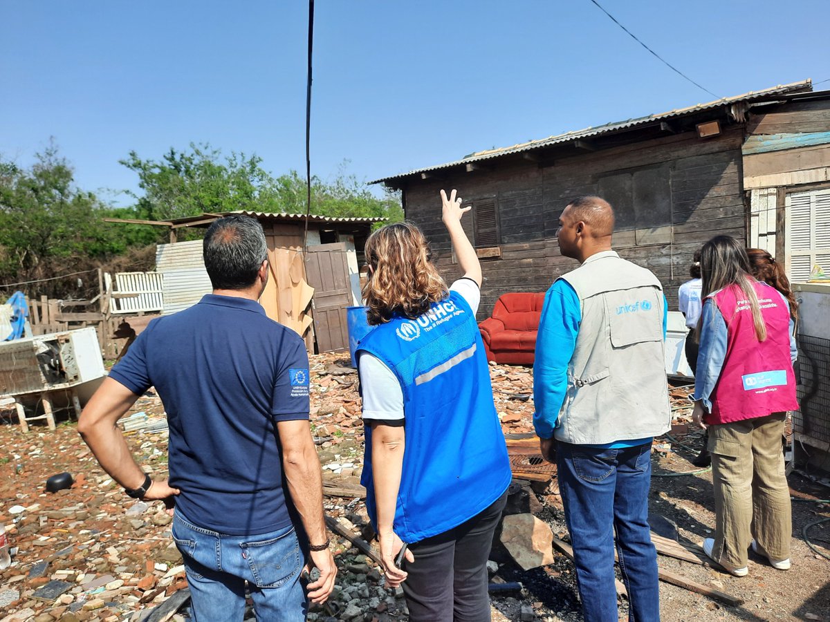 🇪🇺Ontem (21), equipes do ACNUR e do <a href="/unicefbrasil/">UNICEF Brasil</a>  acompanharam <a href="/ECHO_LatAm/">EU Humanitarian Aid | Latin America & Caribbean</a> para conhecer as ações apoiadas em resposta à emergência causada pelas enchentes no Rio Grande do Sul. São parceiros nesse trabalho <a href="/aldeiasinfantis/">Aldinho | Aldeias Infantis SOS</a>, <a href="/sjmrbrasil/">SJMR Brasil</a> e Centro de Atendimento ao Migrante.

+👇