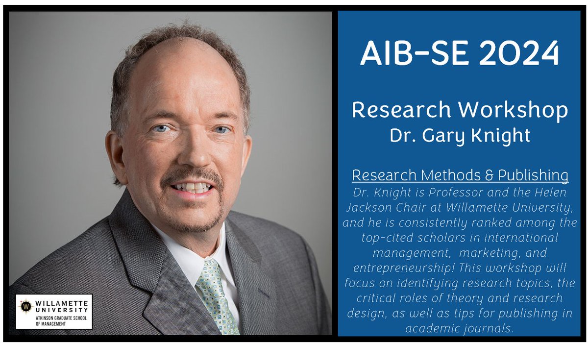 We are excited to announce our Research Methods &amp; Publishing Workshop with Dr. Gary Knight at the 2024 AIB-SE Conference! 

us-se.aib.world/pre-conference…