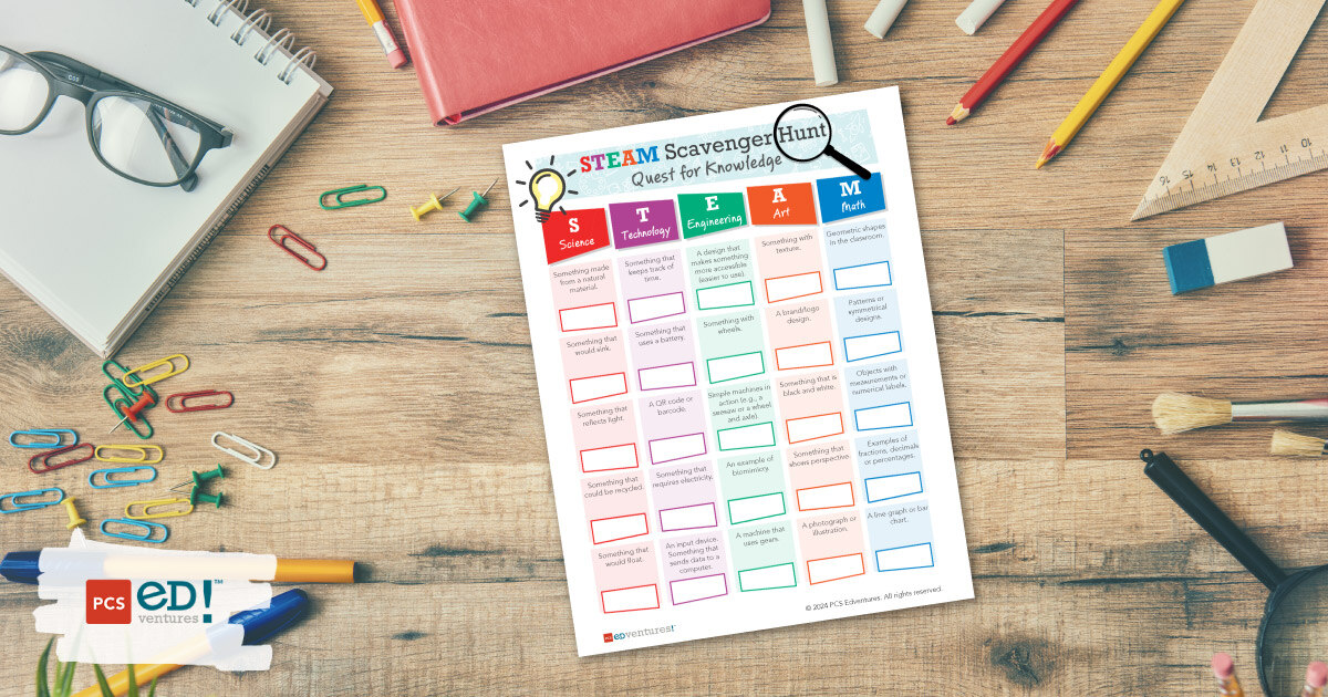 PCSEdventures's tweet image. Educators, transform your program into a world of discovery with our FREE STEAM Scavenger Hunt! Kids connect everyday objects to STEAM in a fun bingo-style adventure! Download yours today!  ➡️hubs.ly/Q02CNkj70
 #STEAMactivity #teachers #STEAMdiscovery #QuestForKnowledge