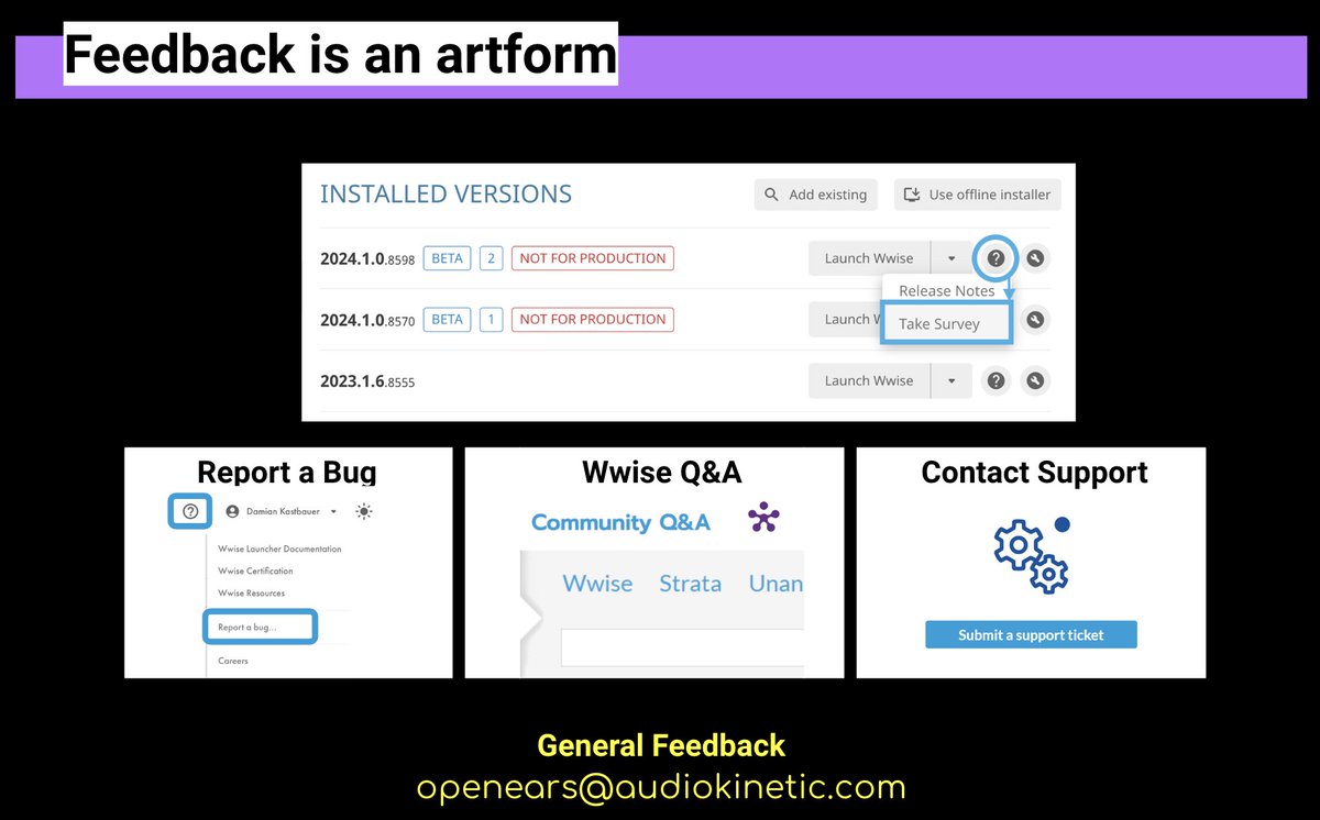We have officially entered the Beta 2 stage for #Wwise 2024.1! This version contains fixes and improvements following issues reported by folks who tested &amp; left feedback for Beta 1. We're listening, please keep that feedback coming! 👂👂

hubs.ly/Q02MdJM70