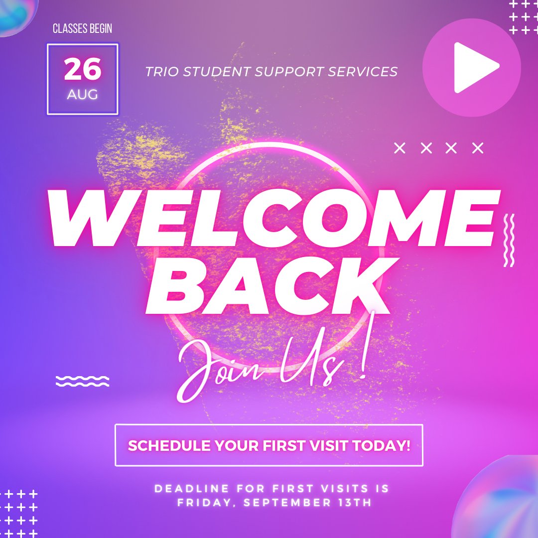 MTSU_SSS's tweet photo. Welcome Back!! TRIO Student Support Services welcomes you back for the 2024-2025 academic year! 

Be sure to schedule your First Visit with your counselor. And remember we are a resource, so drop by the office and say hello!

#TRIOWorks #MTSU #FirstGen https://t.co/djKbl1FzcL