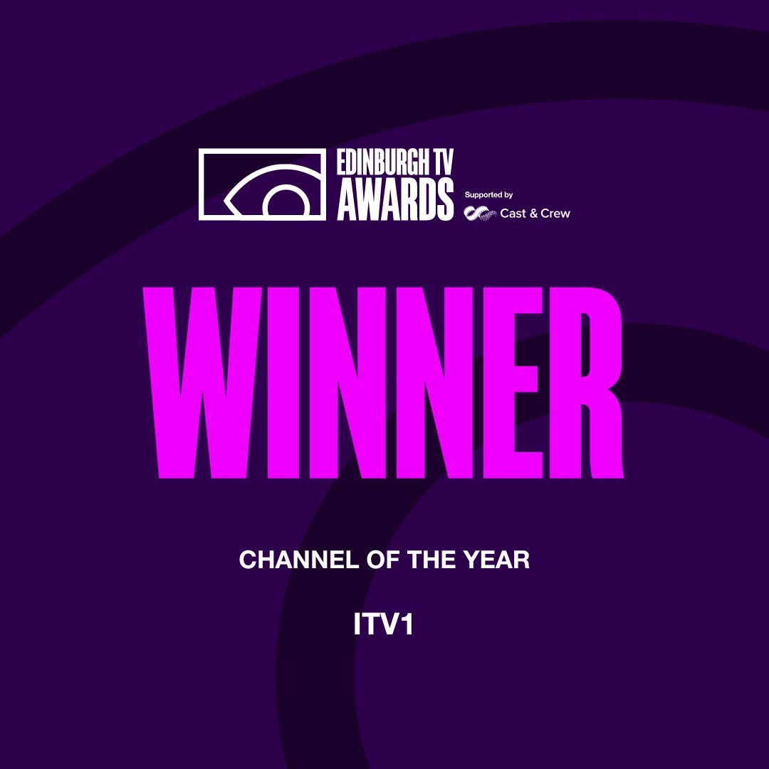 And the winner of Channel of the Year is… 🥁 ITV1!

#EdTVAwards