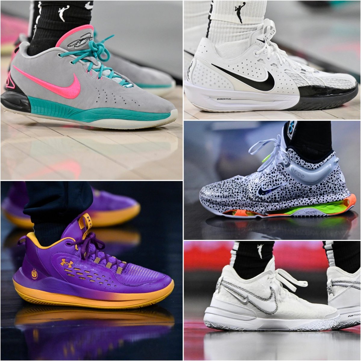 HOOPmag's tweet photo. LeBron 21 "South Beach" ⏩ Breakthru 5 "Plum" PE ⏩ GT Gut 3 "Panda" ⏩ GT Jump 3 Electric "Olympic Safari" ⏩ LeBron NXXT Gen "White"
#WNBAKicks https://t.co/V0bNTwxxfS